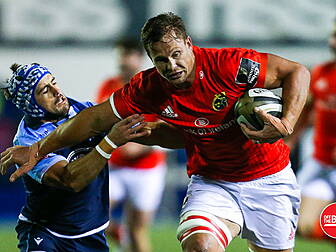 Munster's Arno Botha handed th...